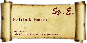 Szirbek Emese névjegykártya